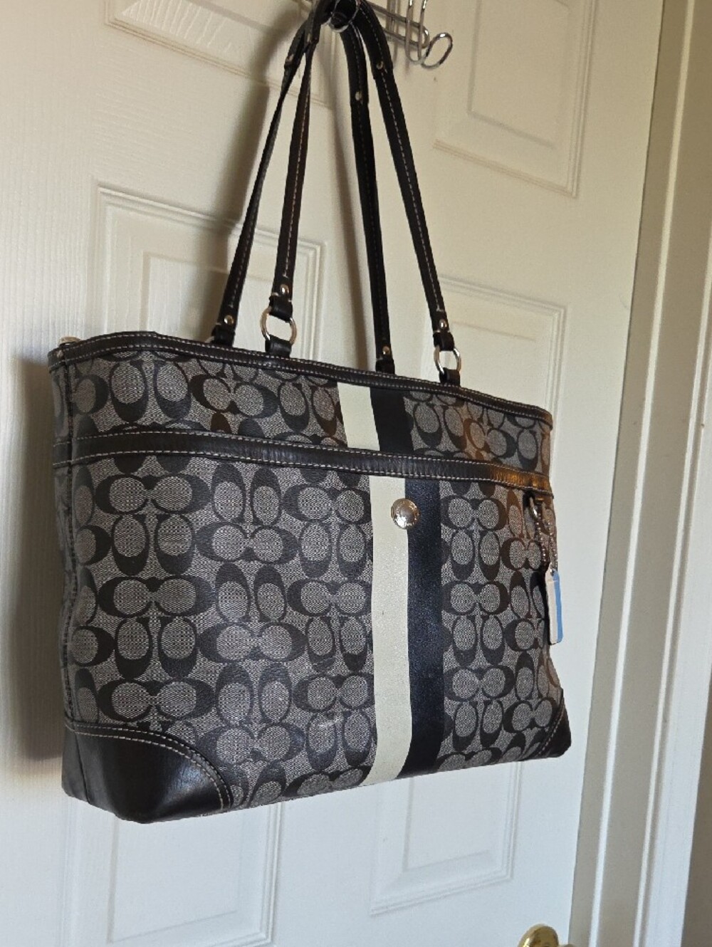 Coach Heritage Chelsea Stripe Tote Bag - Picture 8 of 16